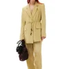 New GANNI Shiny Tech Blazer Leek Green