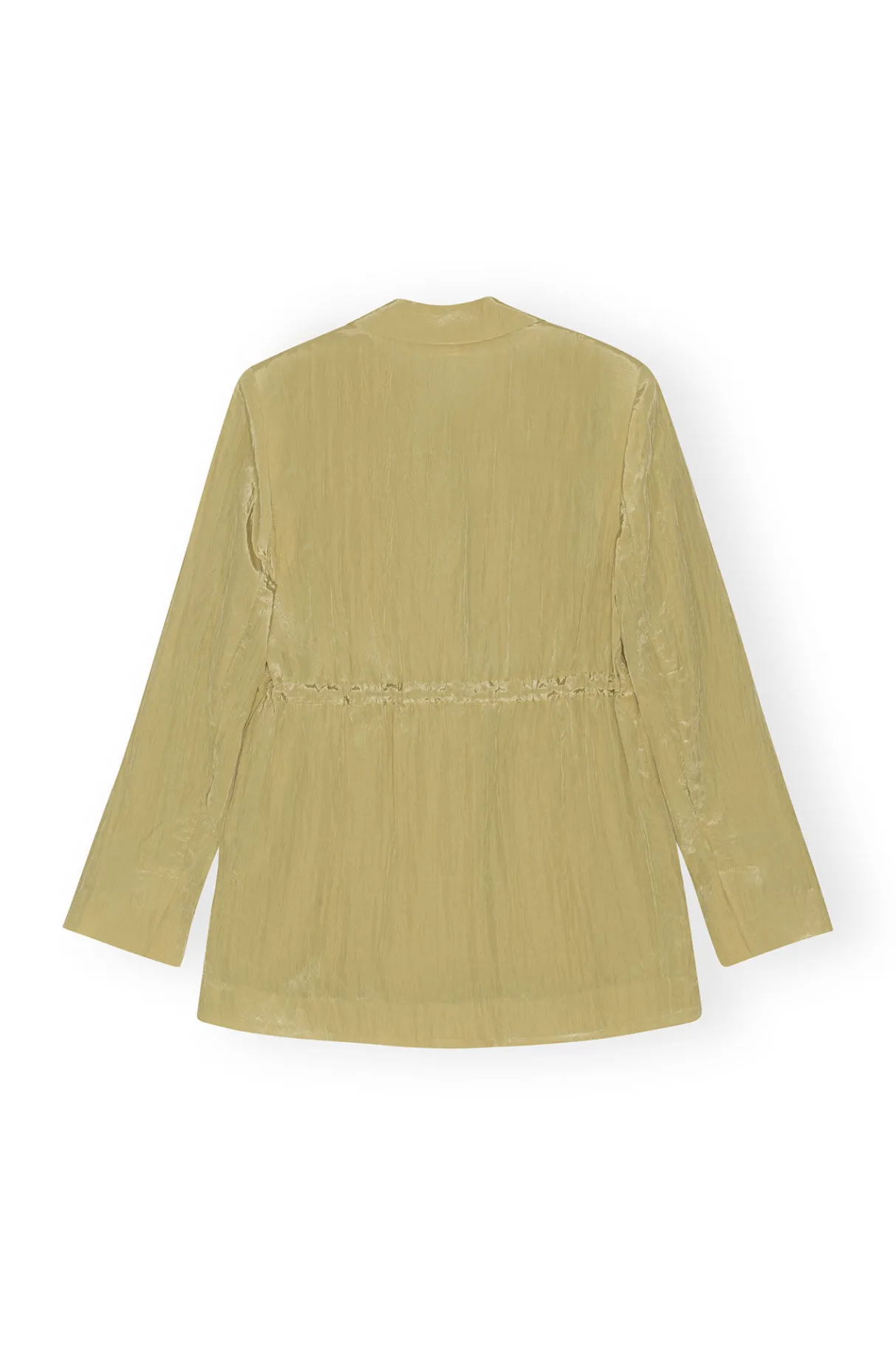 New GANNI Shiny Tech Blazer Leek Green