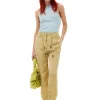 Best Sale GANNI Shiny Tech Pants Leek Green