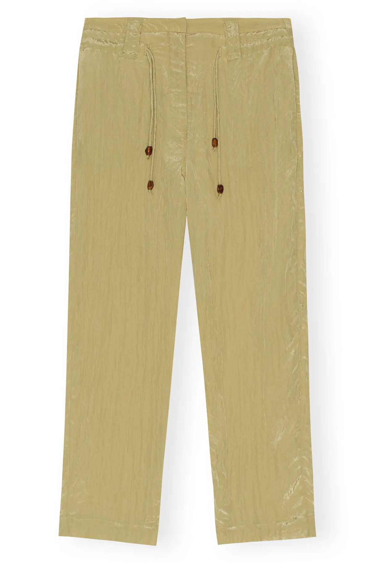 Best Sale GANNI Shiny Tech Pants Leek Green