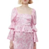 Cheap GANNI Silk Stretch Satin Blouse Bonbon