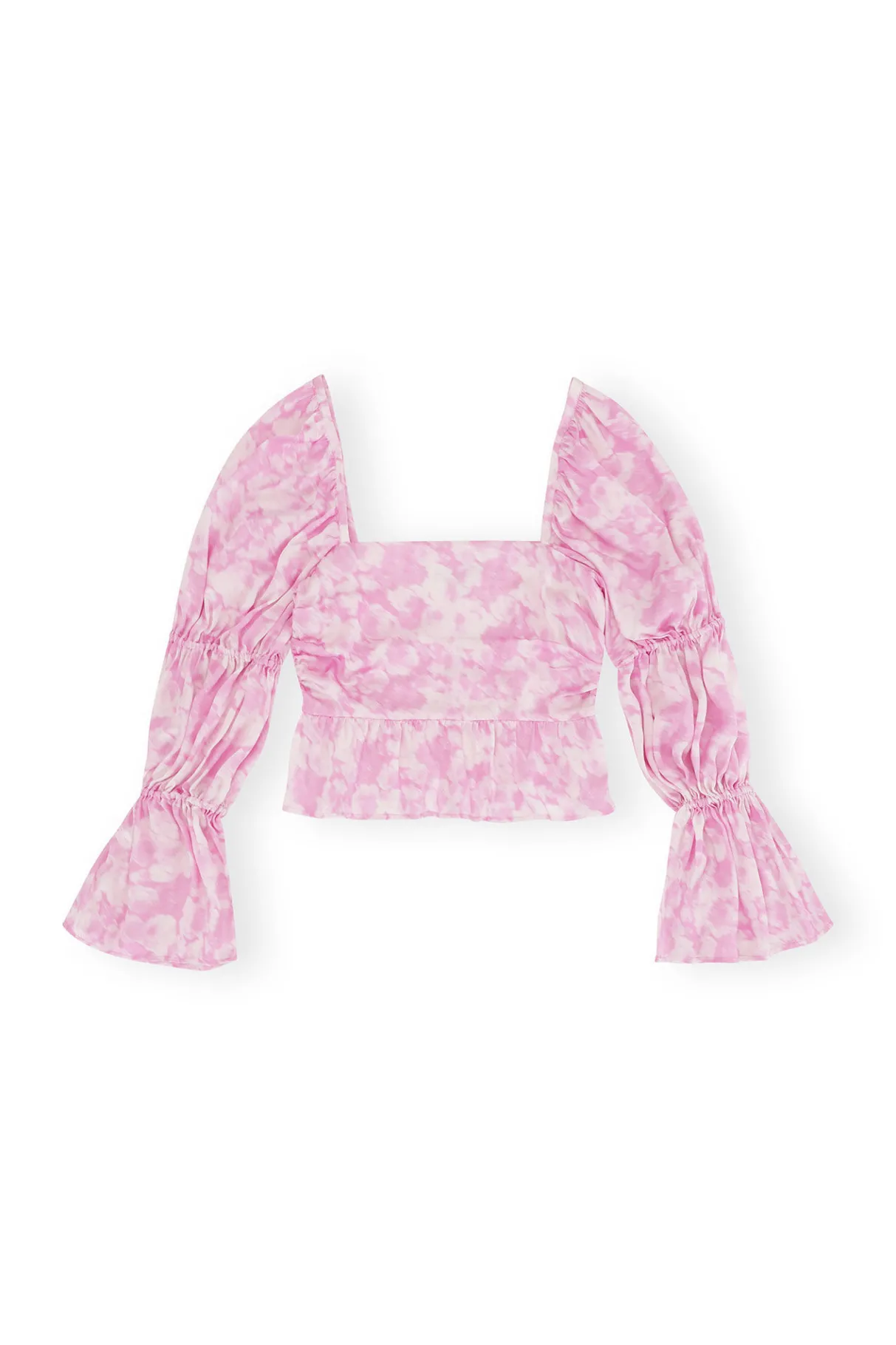 Cheap GANNI Silk Stretch Satin Blouse Bonbon