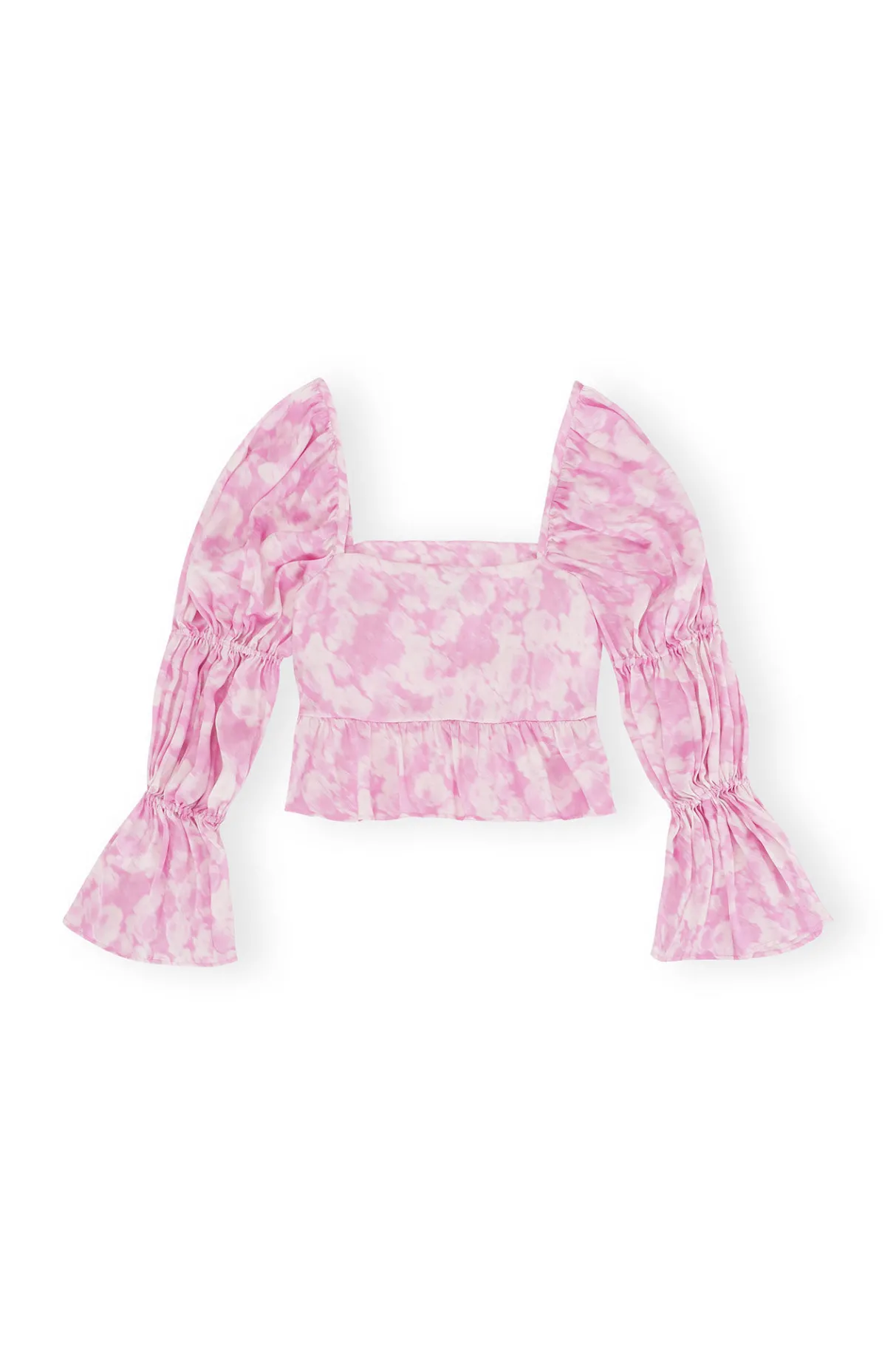 Cheap GANNI Silk Stretch Satin Blouse Bonbon