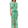 Online GANNI Silk Stretch Satin Maxi Dress Lily Green