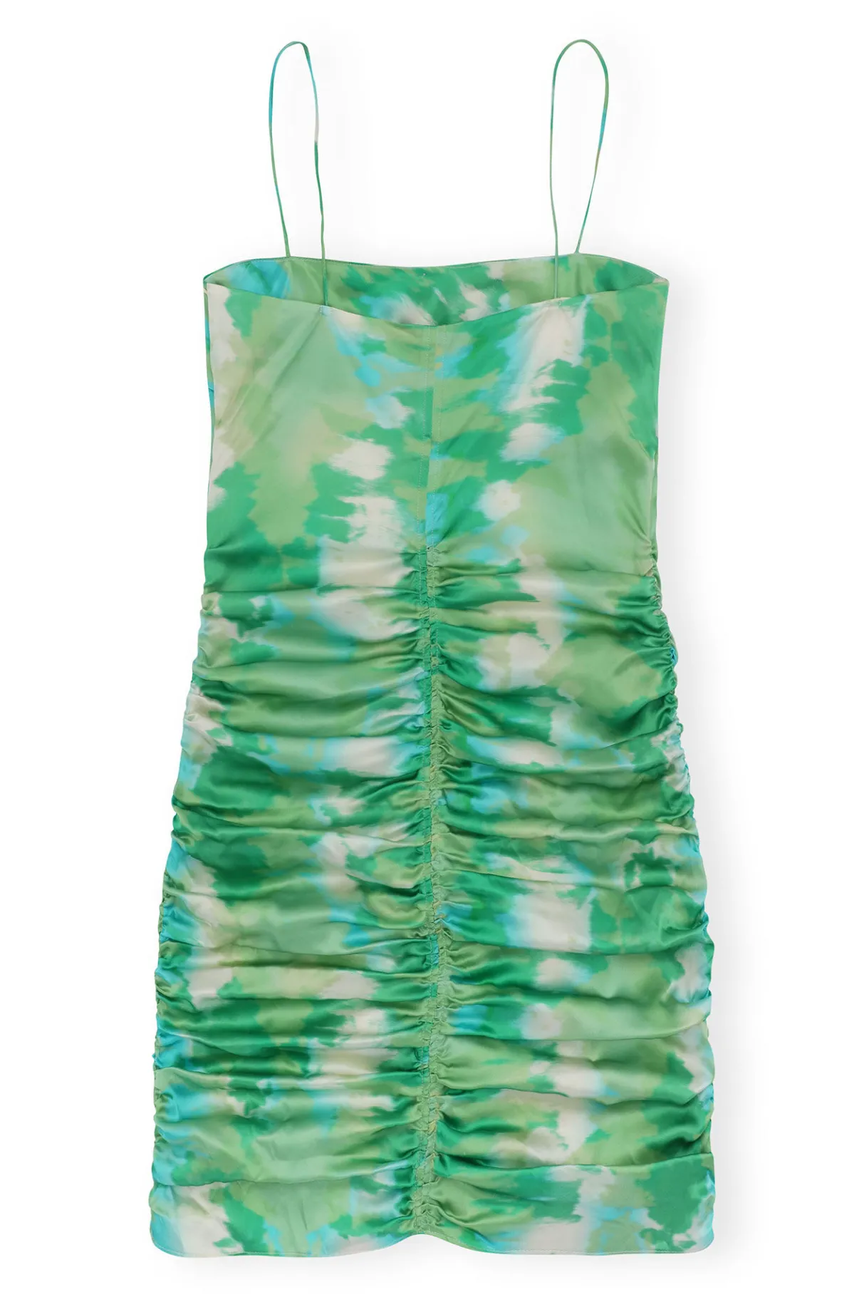 Flash Sale GANNI Silk Stretch Satin Mini Dress Lily Green