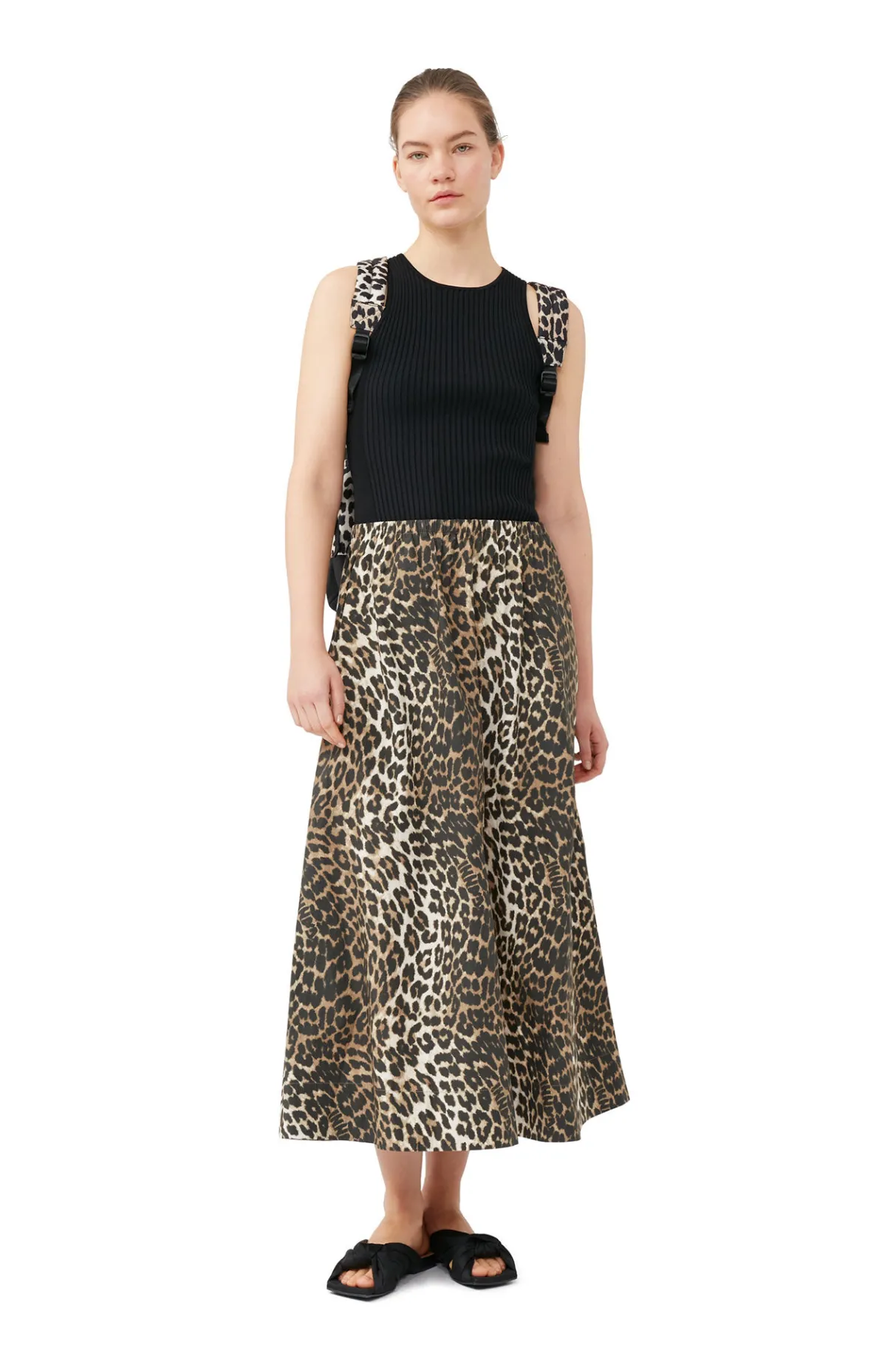 Clearance GANNI Sleeveless Melange Top Black