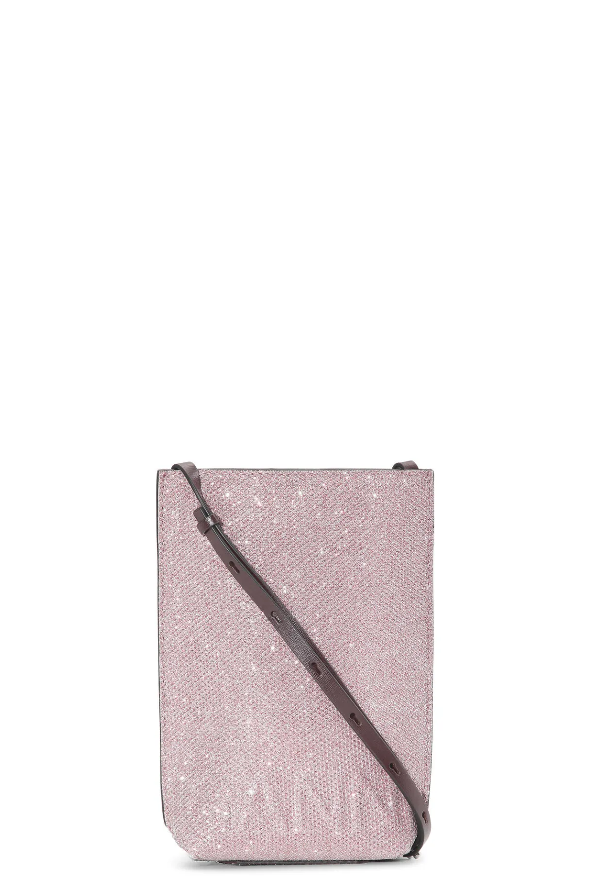 Shop GANNI Small Glitter Banner Crossbody Bag Light Lilac