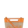Hot GANNI Small Raffia Kraft Tote Bag Vibrant Orange