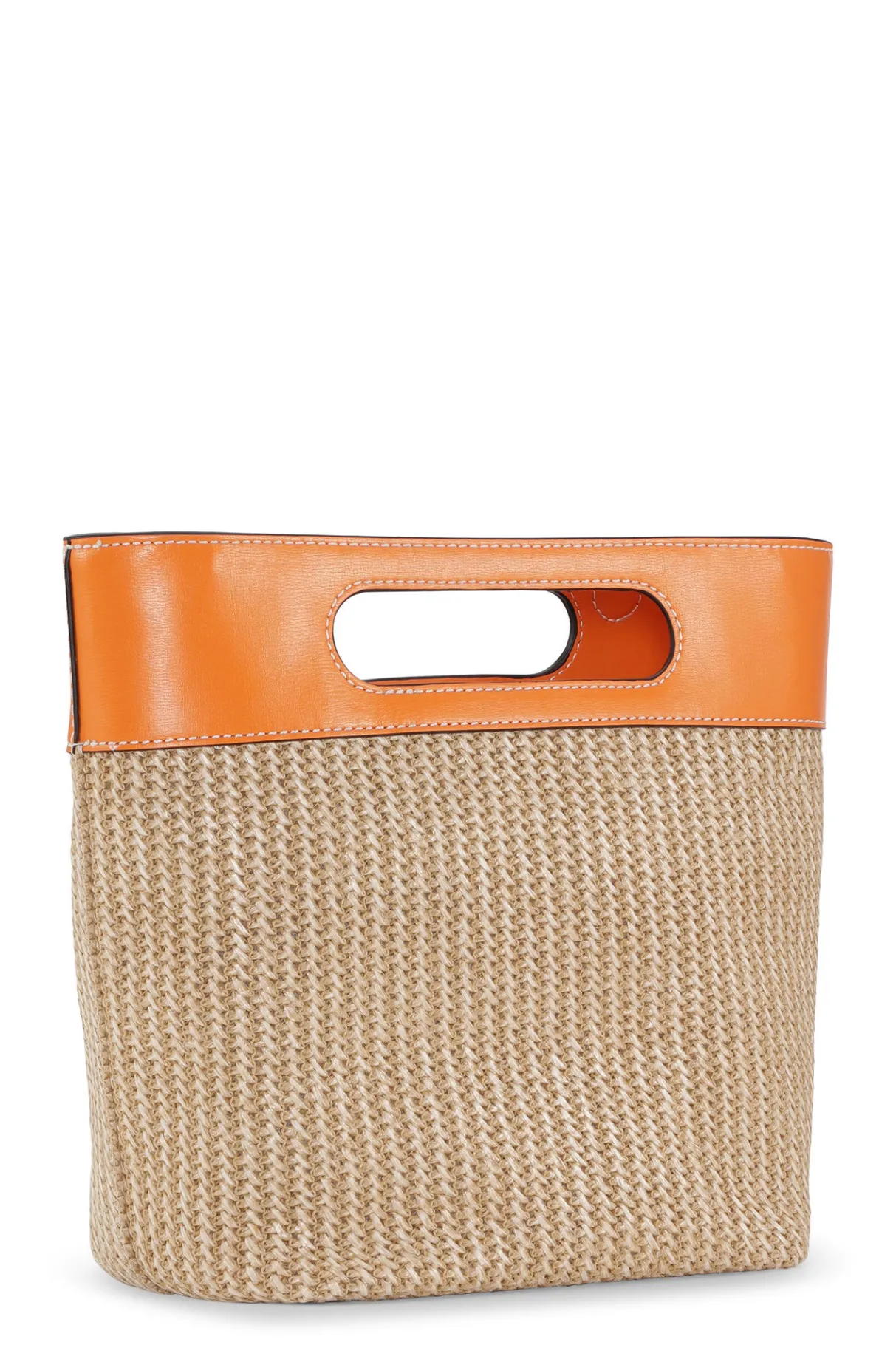 Hot GANNI Small Raffia Kraft Tote Bag Vibrant Orange
