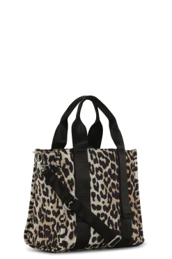Clearance GANNI Small Tech Tote Leopard