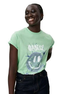 Clearance GANNI Smiley Relaxed T-Shirt Peapod