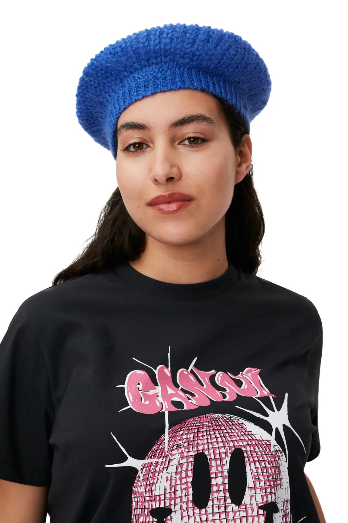 Store GANNI Smiley Relaxed T-Shirt Phantom