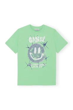 Clearance GANNI Smiley Relaxed T-Shirt Peapod