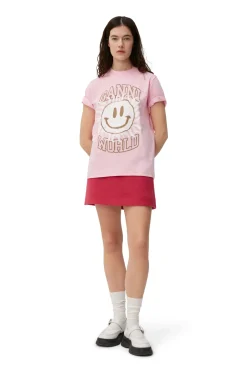 Hot GANNI Smiley T-Shirt Lilac Sachet