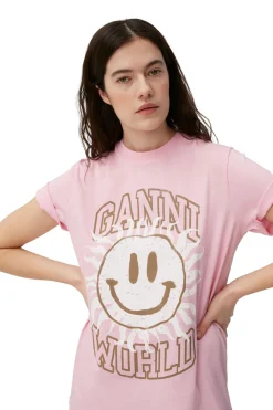 Hot GANNI Smiley T-Shirt Lilac Sachet