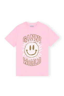 Hot GANNI Smiley T-Shirt Lilac Sachet