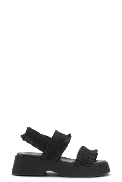 New GANNI Smock Flatform Sandals Black