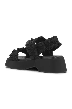 New GANNI Smock Flatform Sandals Black