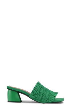 Online GANNI Smock Kitten Heel Mules Kelly Green