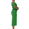 Flash Sale GANNI Smocked Satin Skirt Classic Green