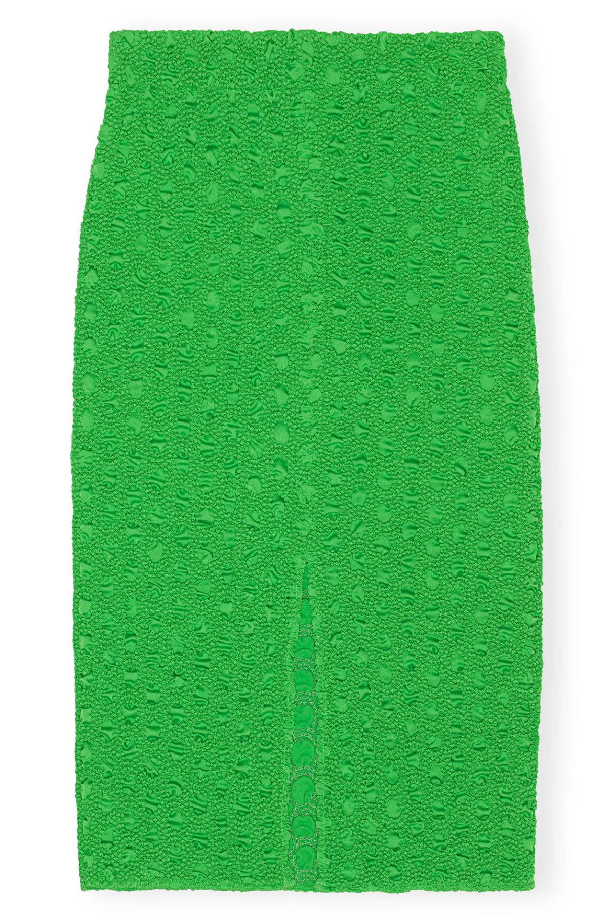 Flash Sale GANNI Smocked Satin Skirt Classic Green