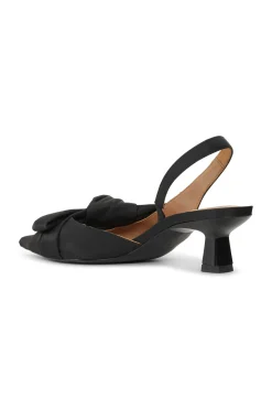 Store GANNI Soft Bow Slingback Pumps Black