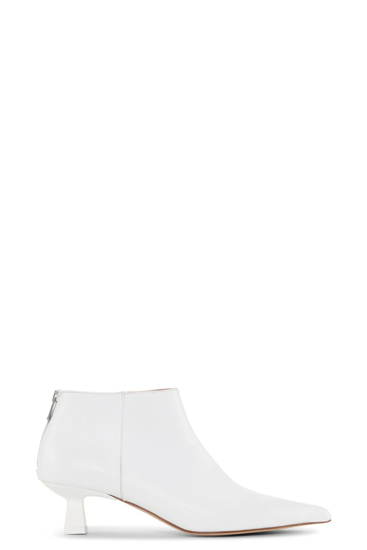 Shop GANNI Soft Pointy Crop Boots Egret