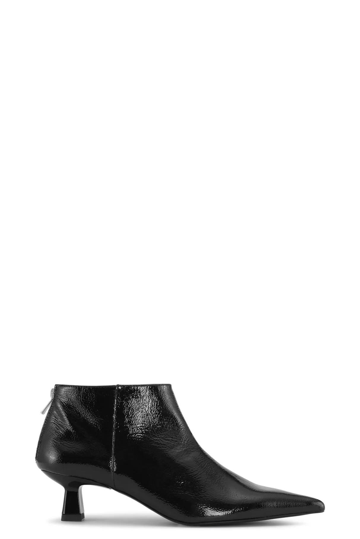 Shop GANNI Soft Pointy Crop Boots Naplack Black
