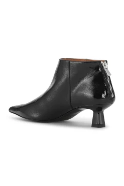 Shop GANNI Soft Pointy Crop Boots Naplack Black
