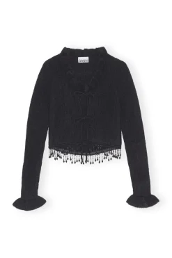 Discount GANNI Soft Wool Bolero Black