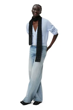 Best Sale GANNI Soft Wool Cardigan Brunnera Blue