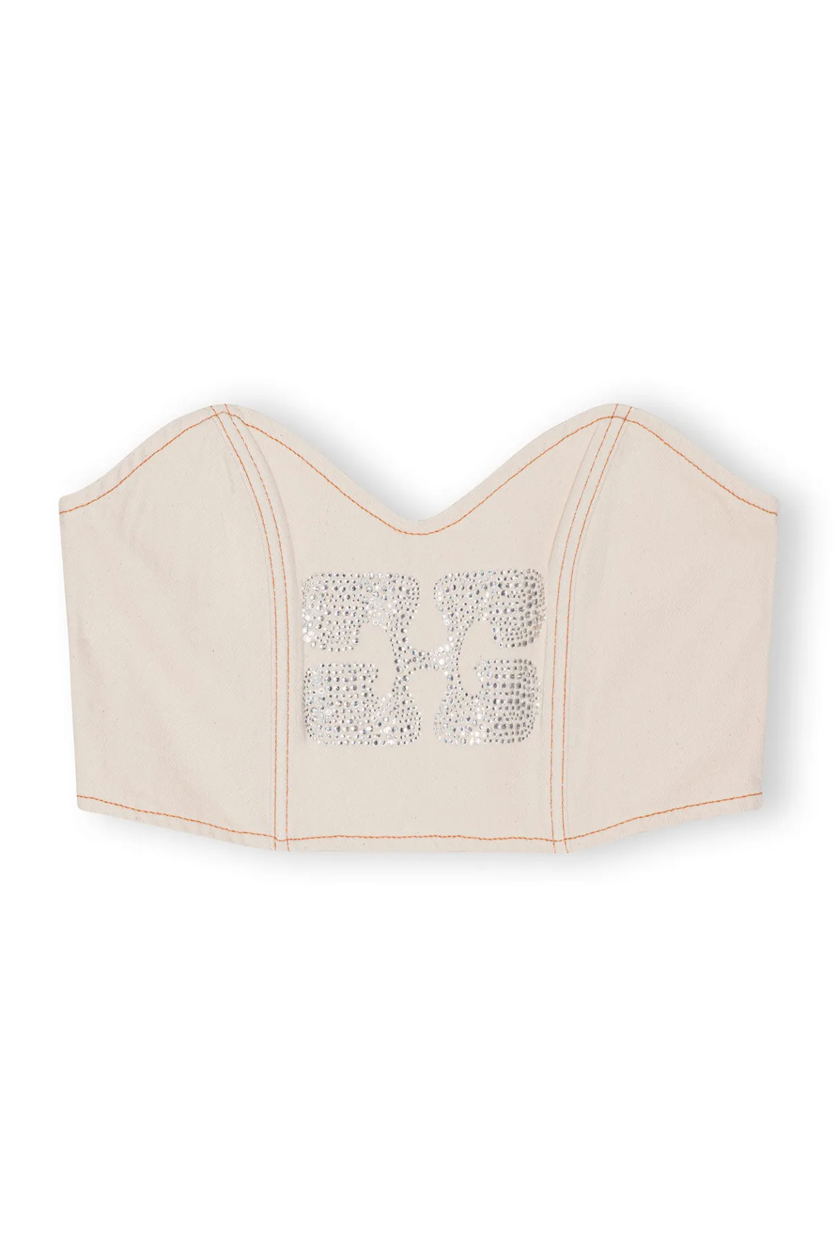 Outlet GANNI Sparkle Denim Top Vanilla Ice