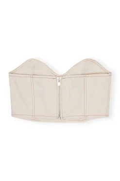 Outlet GANNI Sparkle Denim Top Vanilla Ice