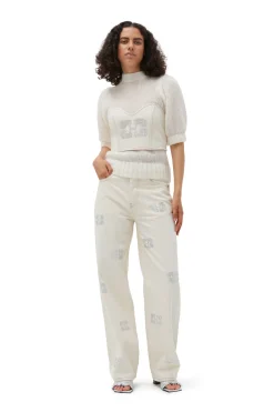 Online GANNI Sparkle Izey Jeans Vanilla Ice
