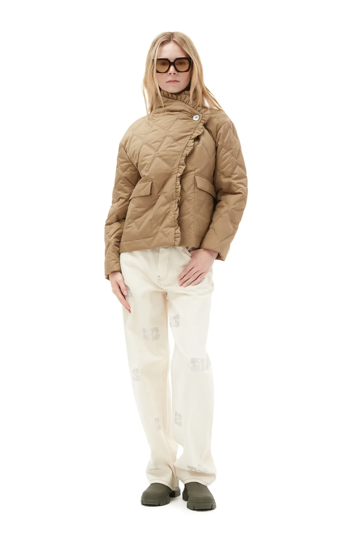Online GANNI Sparkle Izey Jeans Vanilla Ice