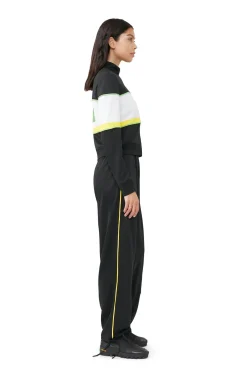 New GANNI Sporty Jersey Tracksuit Jacket Black