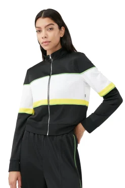 New GANNI Sporty Jersey Tracksuit Jacket Black