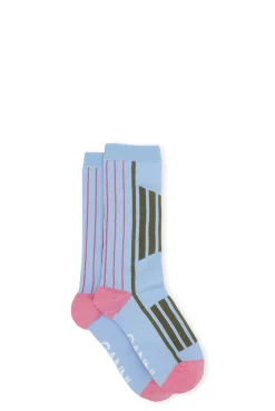 Clearance GANNI Sporty Socks Brunnera Blue