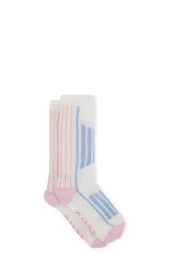 Shop GANNI Sporty Socks Egret
