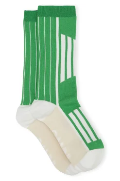 Shop GANNI Sporty Socks Kelly Green