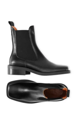 Sale GANNI Square Toe Chelsea Boots Black