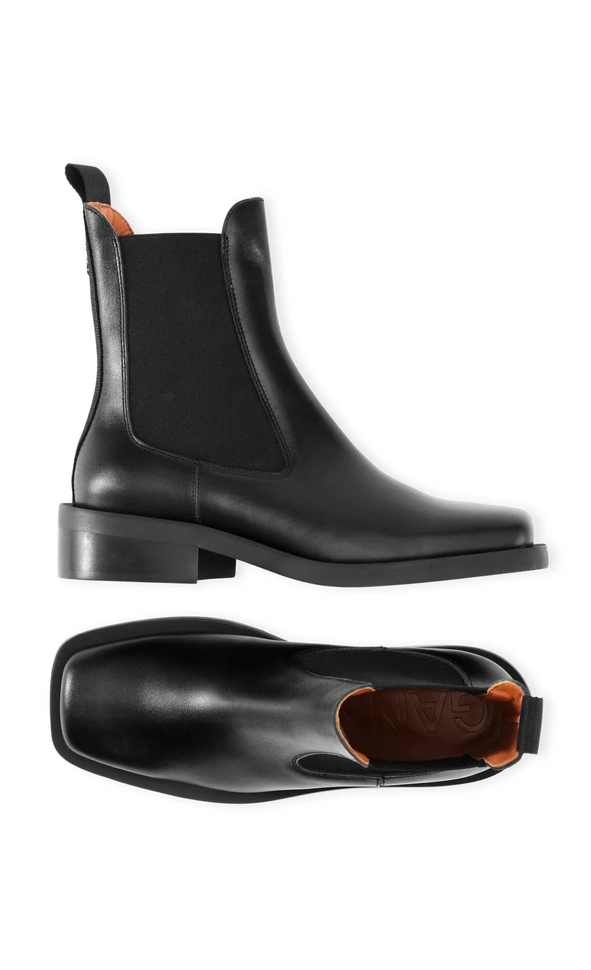 Sale GANNI Square Toe Chelsea Boots Black