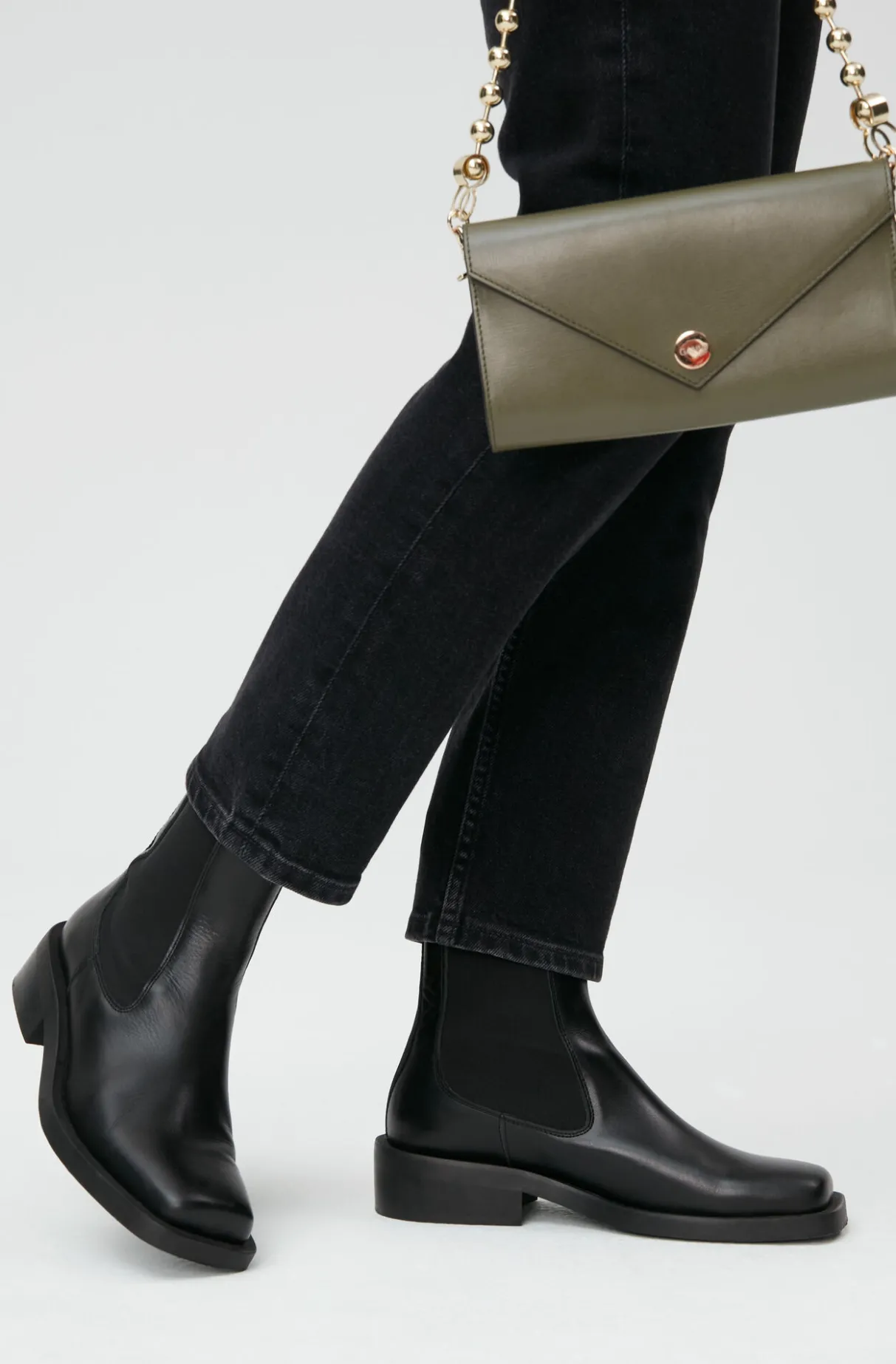 Sale GANNI Square Toe Chelsea Boots Black
