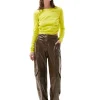 Fashion GANNI Stretch Cotton Blouse Sulphur Spring
