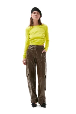 Fashion GANNI Stretch Cotton Blouse Sulphur Spring