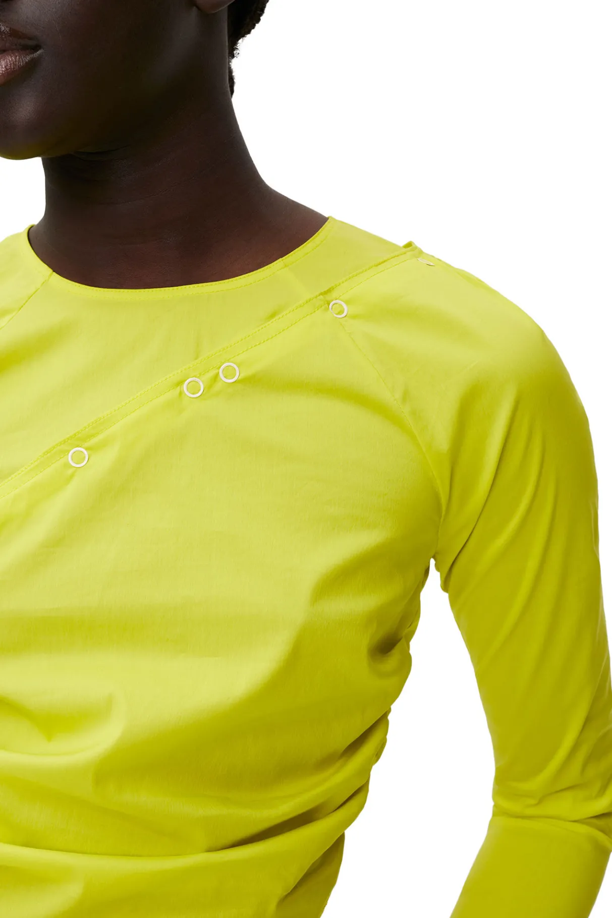 Fashion GANNI Stretch Cotton Blouse Sulphur Spring