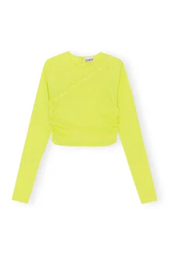 Fashion GANNI Stretch Cotton Blouse Sulphur Spring