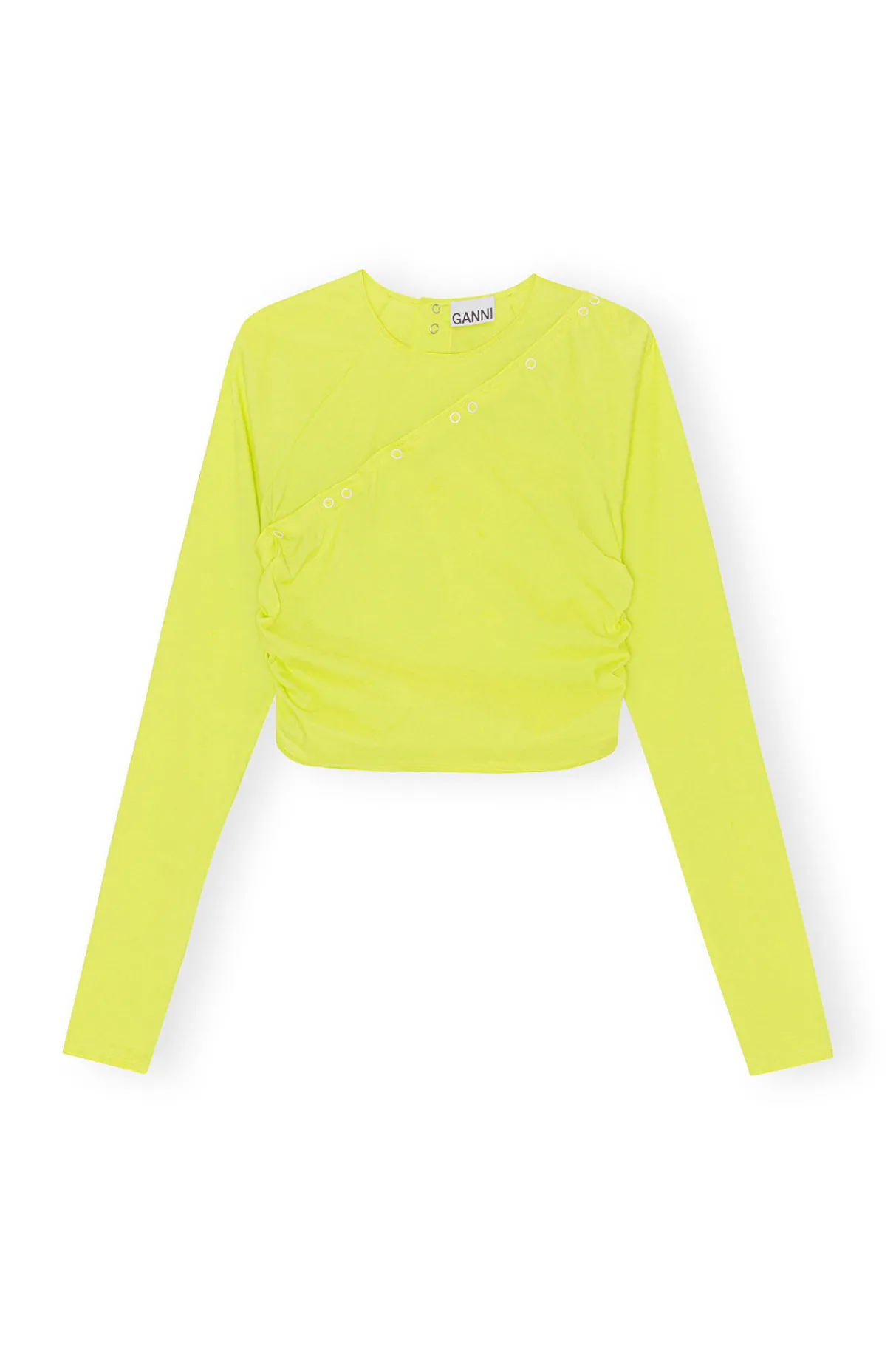 Fashion GANNI Stretch Cotton Blouse Sulphur Spring