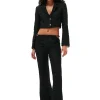 Flash Sale GANNI Stretch Jacquard Flared Pants Black