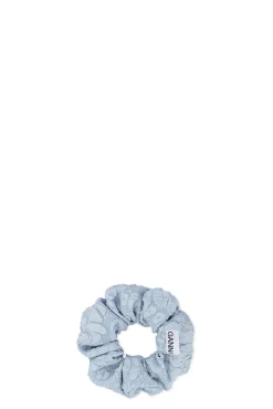 Fashion GANNI Stretch Jacquard Scrunchie Sky Blue